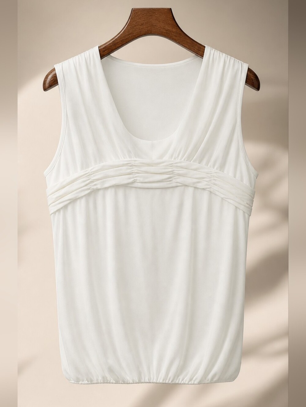 New Max Studio White Sleeveless Top